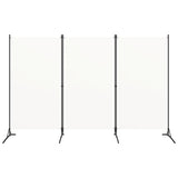 3-Panel Room Divider White 260x180 cm Fabric - Front View