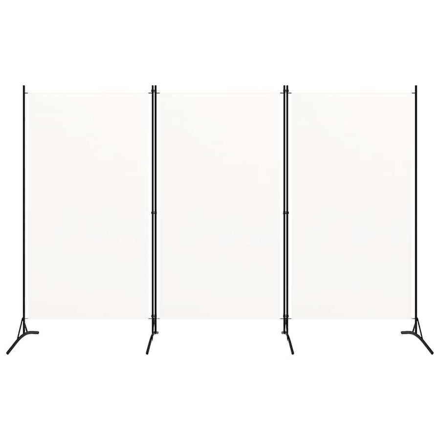 3-Panel Room Divider White 260x180 cm Fabric