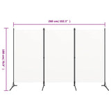 3-Panel Room Divider White 260x180 cm Fabric