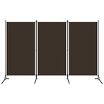 3-Panel Room Divider Brown 260x180 cm Fabric