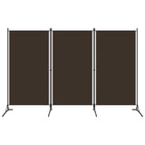 3-Panel Room Divider Brown 260x180 cm Fabric