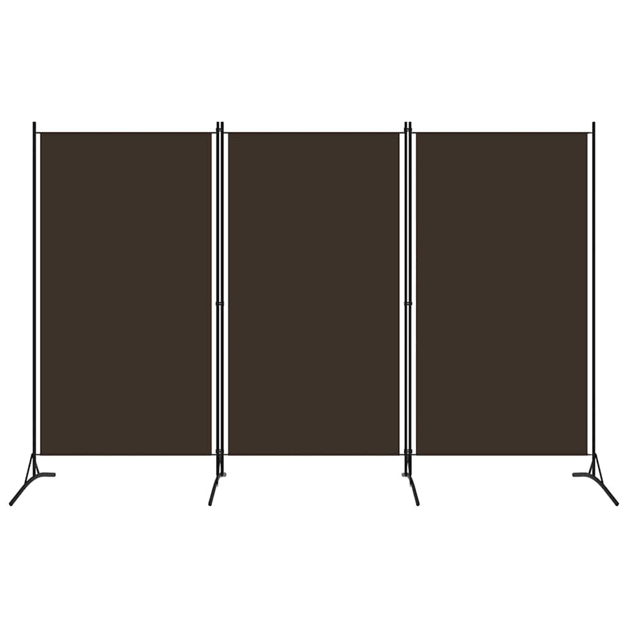 3-Panel Room Divider Brown 260x180 cm Fabric