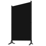 3-Panel Room Divider Black 260x180 cm Fabric - Side View