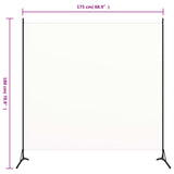 Room Divider White 175x180 cm Fabric