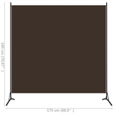 1-Panel Room Divider Brown 175x180 cm - 45-Degree Angle