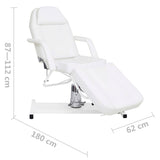 Massage Table White 180x62x(87-112) cm - Low Angle