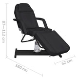 Massage Table Black 180x62x(87-112) cm - Low Angle