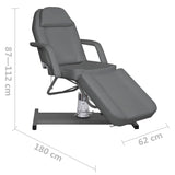 Massage Table Grey 180x62x(87-112) cm - Low Angle