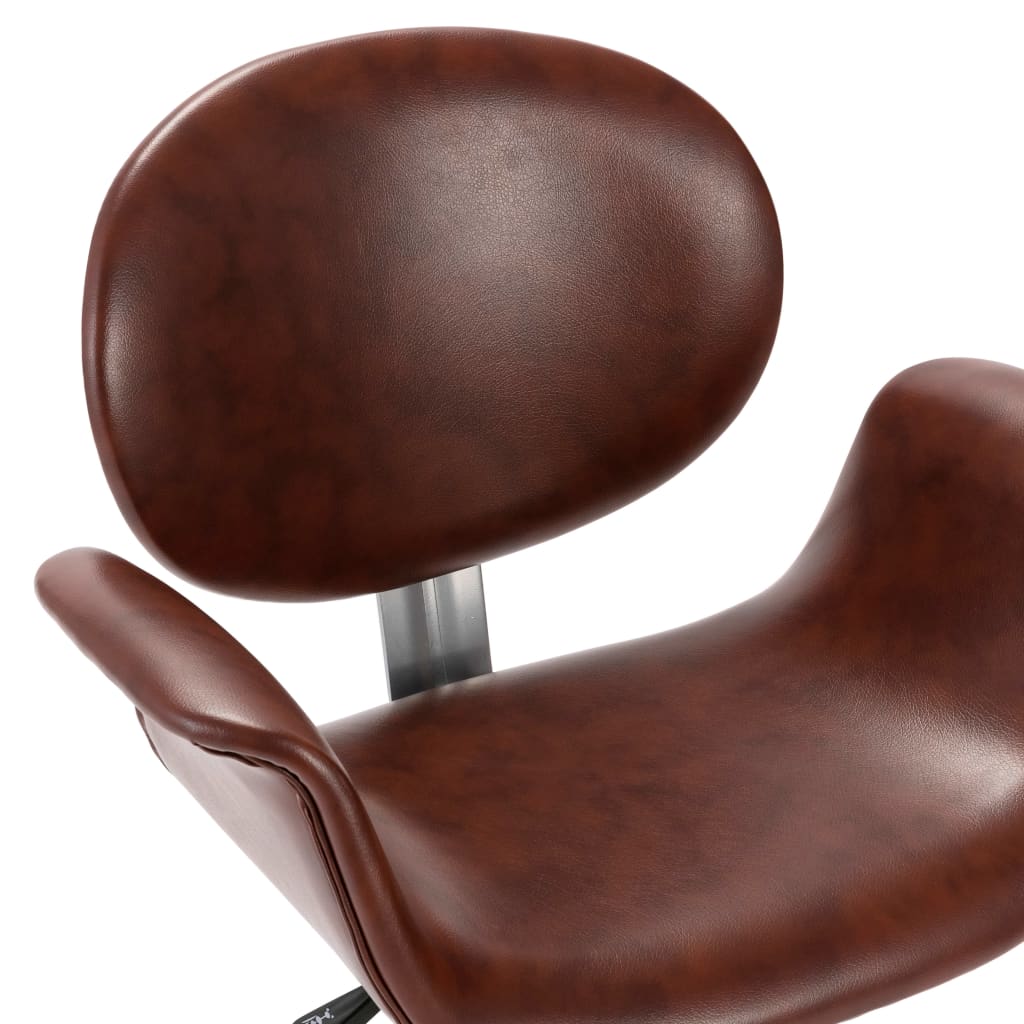 Swivel Dining Chairs 4 pcs Brown Faux Leather