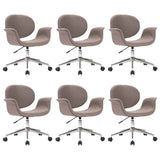 Swivel Dining Chairs 6 pcs Taupe Fabric