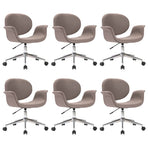 Swivel Dining Chairs 6 pcs Taupe Fabric