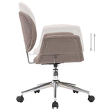 Swivel Dining Chairs 6 pcs Taupe Fabric - Rear View