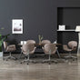 Swivel Dining Chairs 6 pcs Taupe Fabric