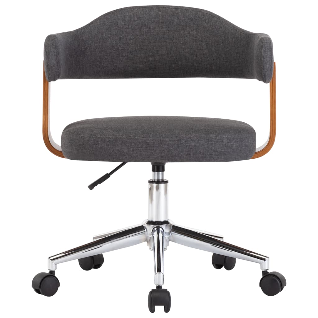 Swivel Dining Chairs 2 pcs Grey Bent Wood and Fabric
