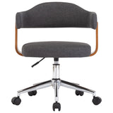 Swivel Dining Chairs 2 pcs Grey Bent Wood and Fabric