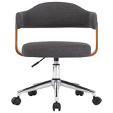 Swivel Dining Chairs 4 pcs Grey Bent Wood and Fabric