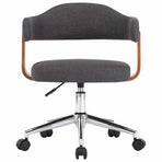 Swivel Dining Chairs 4 pcs Grey Bent Wood and Fabric