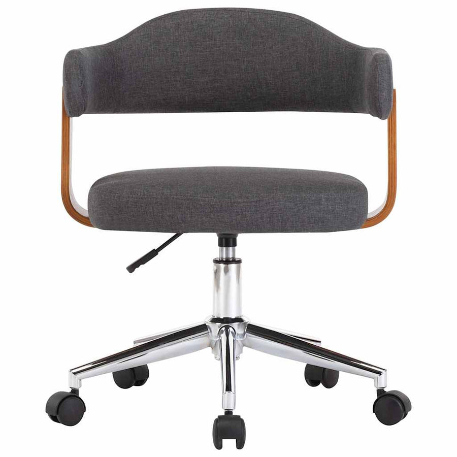 Swivel Dining Chairs 4 pcs Grey Bent Wood and Fabric