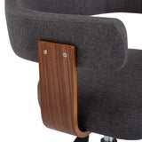 Swivel Dining Chairs 4 pcs Grey Bent Wood and Fabric