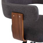 Swivel Dining Chairs 4 pcs Grey Bent Wood and Fabric