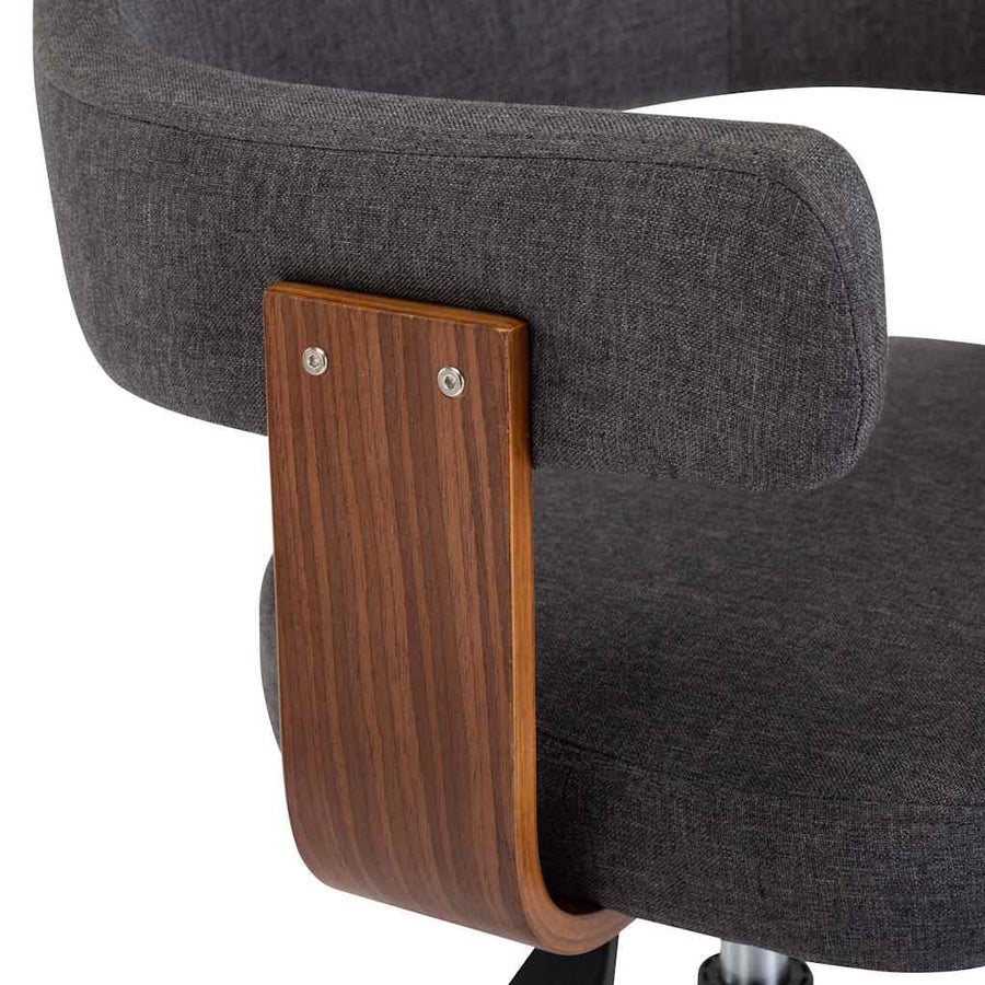 Swivel Dining Chairs 4 pcs Grey Bent Wood and Fabric