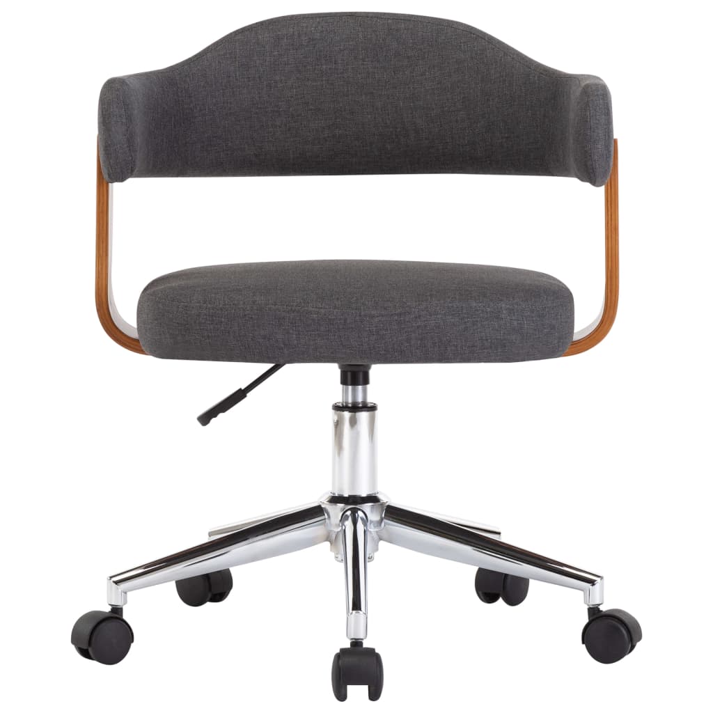 Swivel Dining Chairs 6 pcs Grey Bent Wood and Fabric