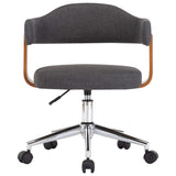 Swivel Dining Chairs 6 pcs Grey Bent Wood and Fabric