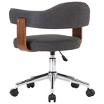 Swivel Dining Chairs 6 pcs Grey Bent Wood and Fabric
