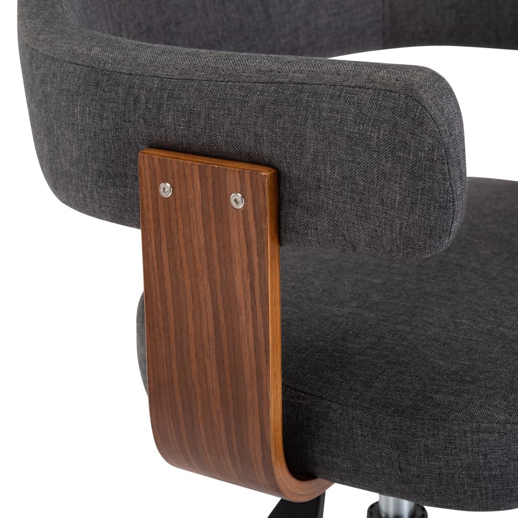 Swivel Dining Chairs 6 pcs Grey Bent Wood and Fabric