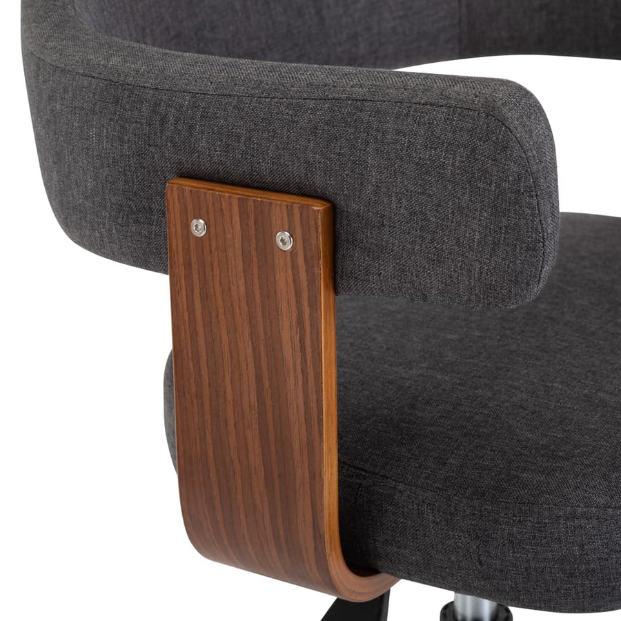 Swivel Dining Chairs 6 pcs Grey Bent Wood and Fabric