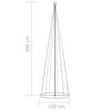 Christmas Cone Tree 330 Warm White LEDs Decoration 100x300 cm