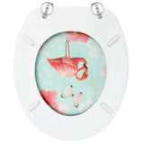 WC Toilet Seat with Lid MDF Flamingo Design