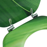 WC Toilet Seat with Lid MDF Green Water Drop Design - Low Angle