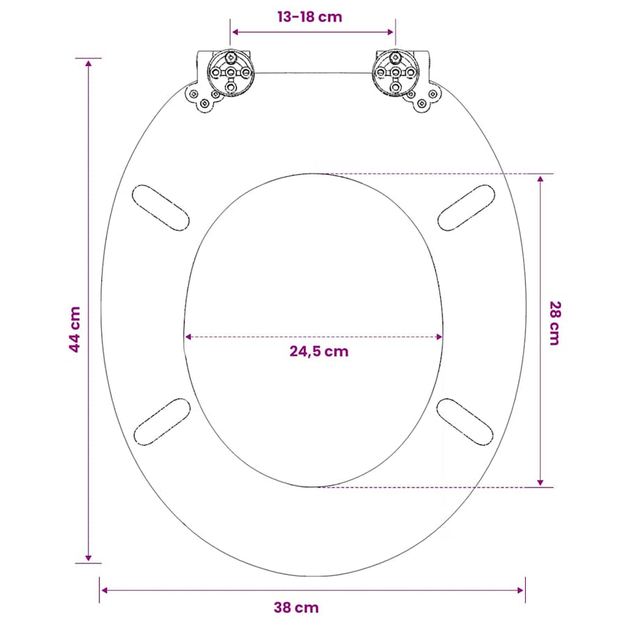 WC Toilet Seat with Lid MDF Beach Design