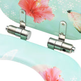 WC Toilet Seat with Soft Close Lid MDF Flamingo Design - Close-Up Angle