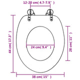 WC Toilet Seat with Soft Close Lid MDF Deep Sea Design - Extra Image