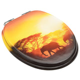 WC Toilet Seat with Soft Close Lid MDF Savanne Design - Side View