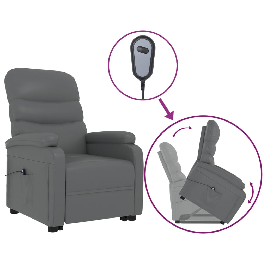 Stand up Chair Anthracite Faux Leather