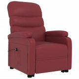Stand up Chair Wine Red Faux Leather - Side View