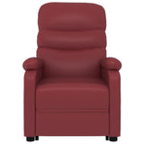 Stand up Chair Wine Red Faux Leather - 45-Degree Angle