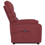 Stand up Chair Wine Red Faux Leather - Rear View