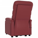 Stand up Chair Wine Red Faux Leather - Close-Up Angle