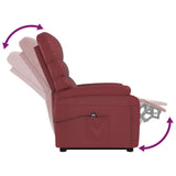 Stand up Chair Wine Red Faux Leather - Low Angle
