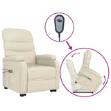 Stand up Massage Chair Cream White Faux Leather - Front View