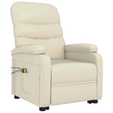 Stand up Massage Chair Cream White Faux Leather - Side View