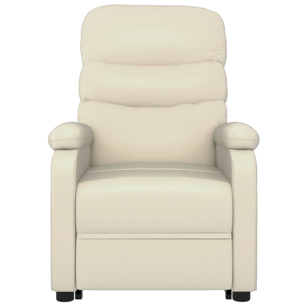 Stand up Massage Chair Cream White Faux Leather
