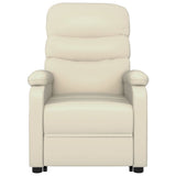 Stand up Massage Chair Cream White Faux Leather - Top-Down View