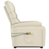 Stand up Massage Chair Cream White Faux Leather