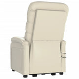 Stand up Massage Chair Cream White Faux Leather - Rear View