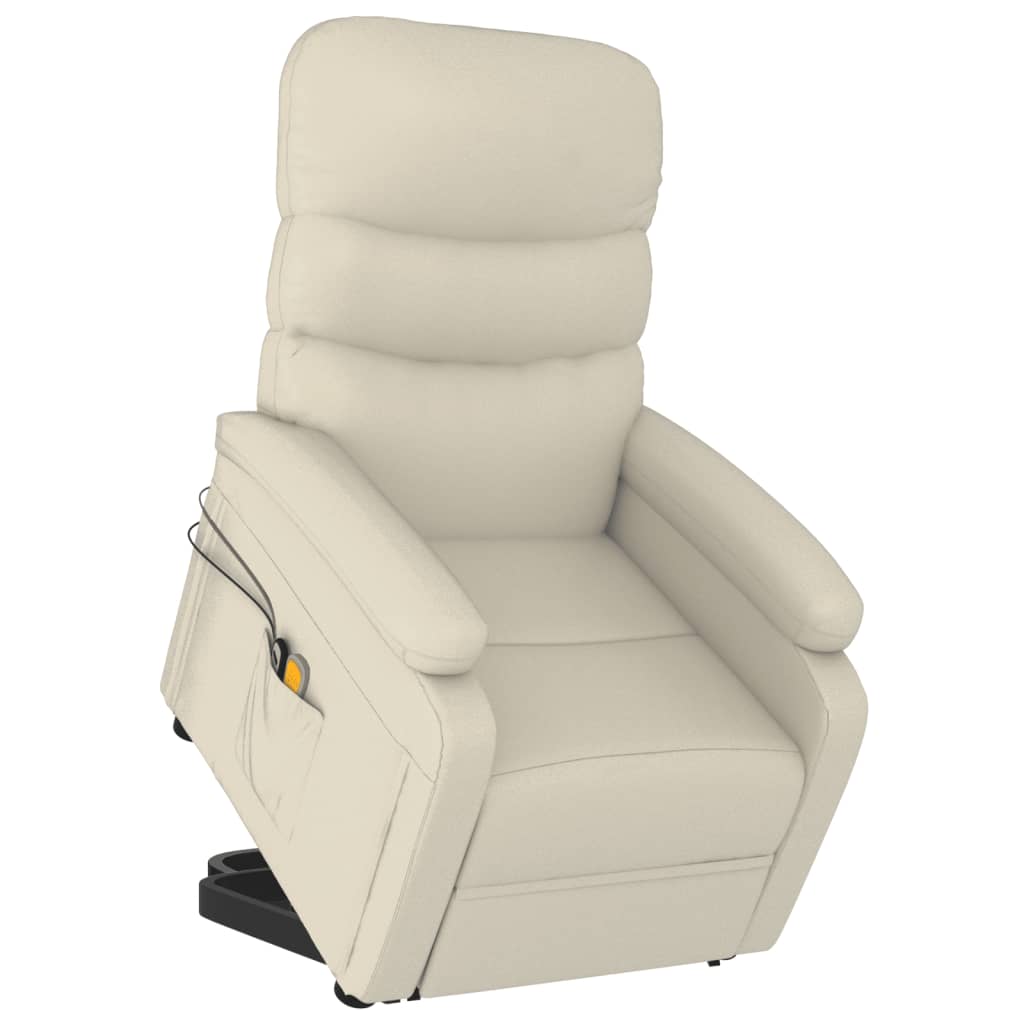 Stand up Massage Chair Cream White Faux Leather